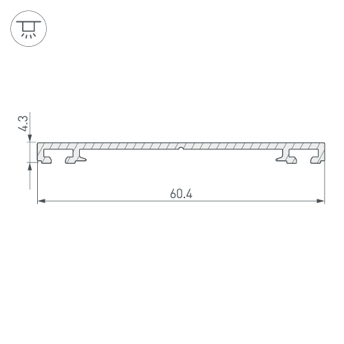 Профиль-держатель PHS-3X-BASE-H4.3-2000 ANOD (Arlight, Алюминий)