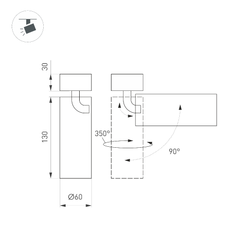 Светильник SP-GABI-SURFACE-FLAP-R60-12W Day4000 (BK, 60 deg, 230V) (Arlight, IP40 Металл, 5 лет)