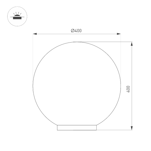 Светильник KT-GLOBE-R400-12W Warm3000 (DG, 275 deg, 24V) (Arlight, IP65 Металл, 3 года)