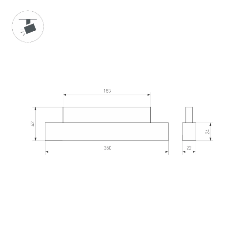 Светильник MAG-ORIENT-FLAT-L350-12W Day4000 (BK, 80 deg, 48V) (Arlight, IP20 Металл, 5 лет)