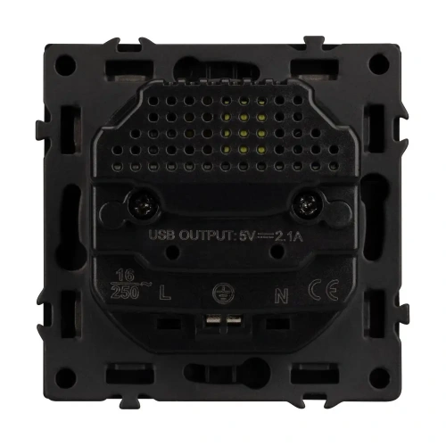 ARL NOBE Розетка зк со шторками с USB тип А+А софт-тач черный оникс SCT-MUAA-SFPL-BK (250V, 16A) (Arlight, -)