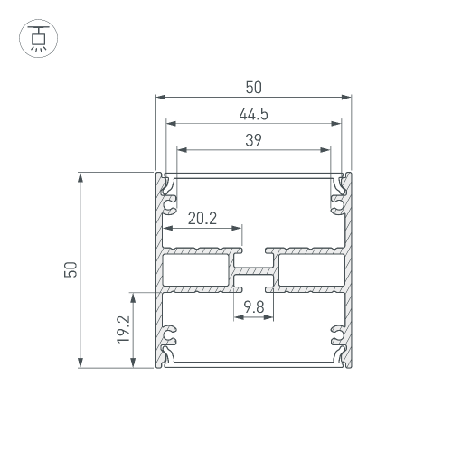 Профиль LINE-5050-DUAL-3000 ANOD (Arlight, Алюминий)