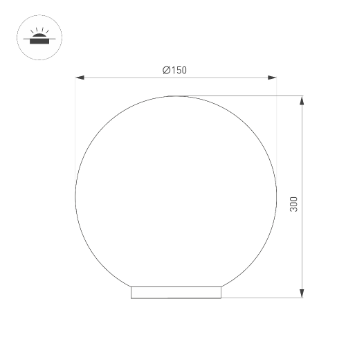 Светильник KT-GLOBE-R300-10W Warm3000 (DG, 275 deg, 24V) (Arlight, IP65 Металл, 3 года)