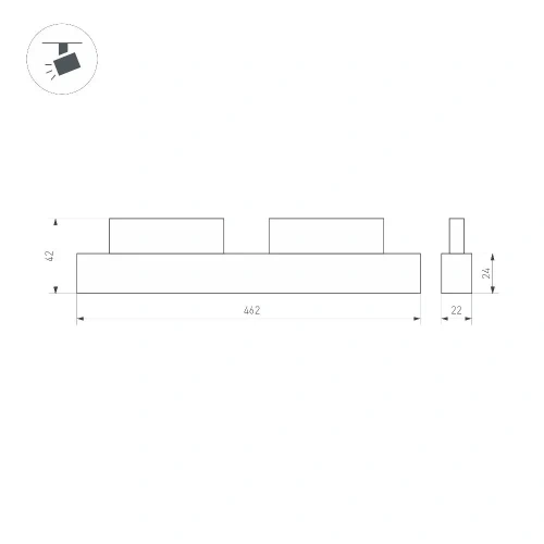 Светильник MAG-ORIENT-FLAT-L465-16W Warm3000 (WH, 100 deg, 48V) (Arlight, IP20 Металл, 5 лет)