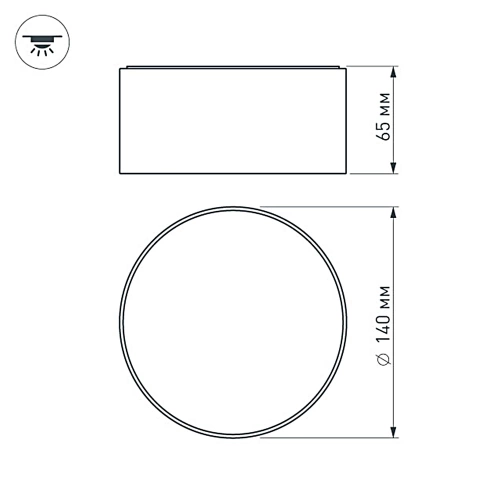 Светильник SP-RONDO-140B-18W Warm White (Arlight, IP40 Металл, 3 года)