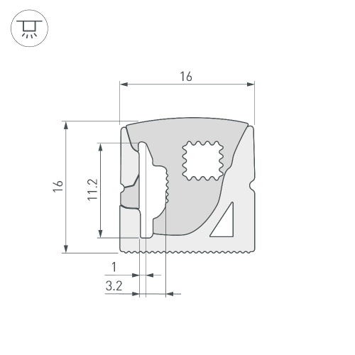 Силиконовый профиль WPH-FLEX-1616-SIDE-S11-5m WHITE (Arlight, Силикон)